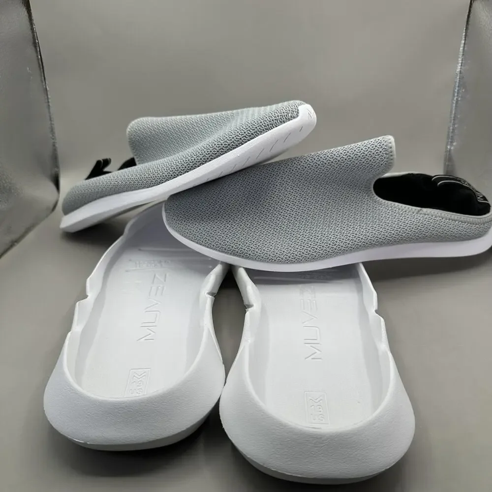MUVEZ Dual Sole Slippers Shoes Mens Size 13 Gray Mesh Slip On Mule Comfort